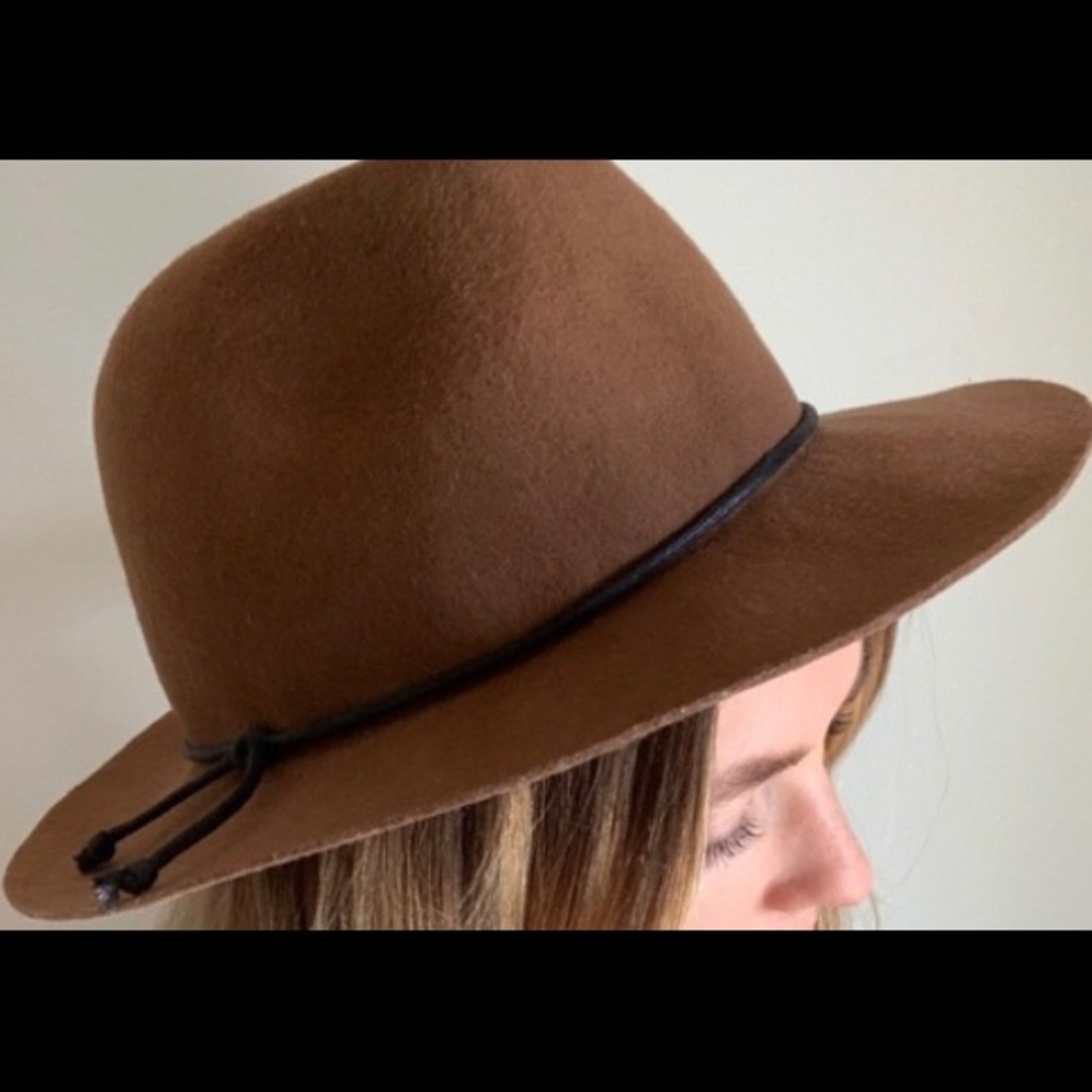 Target brown wool hat with tie detail